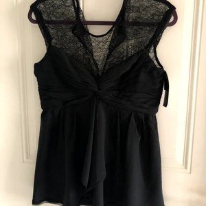 Black Lace Silk BCBG Top